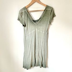 American Eagle Y2K Ribbed Tie Dye T Shirt Dress.